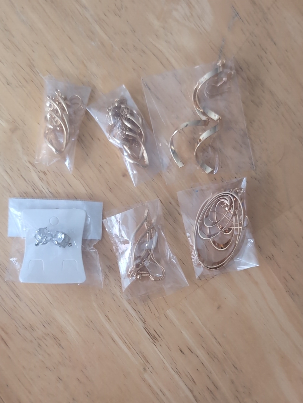 Gold Tone Mixed Earrings - Set of 6